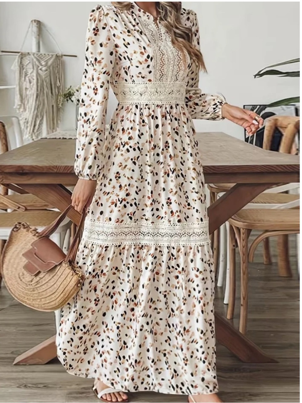 Women's Voralle Leopard Print Abstract Speckled Maxi Dress
